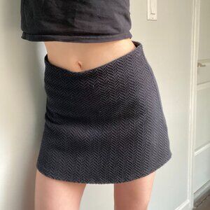 Urban Outfitters black textured miniskirt